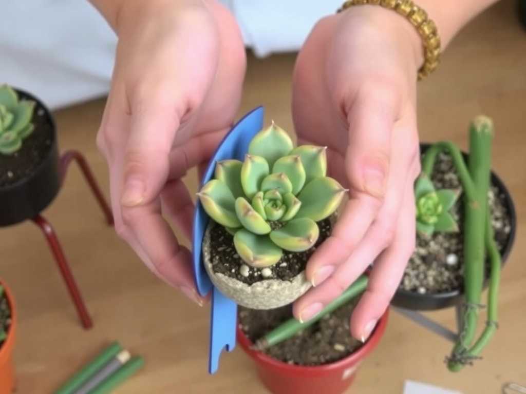 How to properly handle the bare root work when repotting succulents
